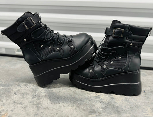 Lace-Up Platform Boot